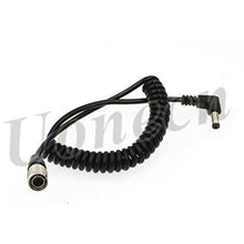 Load image into Gallery viewer, Sound Devices Spring Cable Right Angle DC to 4 Pin Hirose Male Power Cable for ZOOM F8 for 688 644 633 Blackmagic Cinema Camera 4K