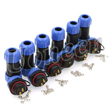 Load image into Gallery viewer, SP21 2Pin Waterproof Crimp Connector IP67 Outdoor Power Cable Plug Socket 30A 500V Panel Mount Electrical Heavy Plug 5pcs