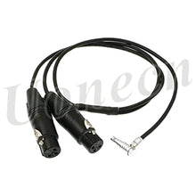 Load image into Gallery viewer, ARRI Alexa mini Camera cable Two XLR 3 pin Female Plug to 00 right angle 5 pin male Audio Input Cable