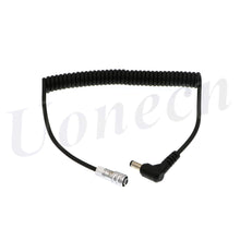 Load image into Gallery viewer, Power Cable for Blackmagic Pocket Cinema Camera 4K and Gold Mount V Mount Battery Coiled Cable BMPCC 4K Weipu 2 pin Female to Right Angle DC
