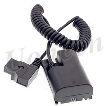 Load image into Gallery viewer, LP E6 Dummy Battery to Dtap male Spring Power Coiled Cable for SmallHD 501 502 702 Monitor and Canon 5D4 5DSR 5D2 5D3 6D 60D 7D 7D2 70D 80D