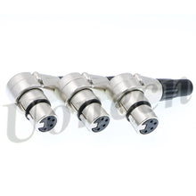 Load image into Gallery viewer, 3 pcs Right Angle 90 Degree XLR 4-pin Female Connector for ARRI Monitor DSLR Rig