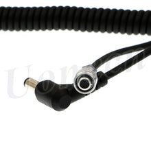 Load image into Gallery viewer, Power Cable for Blackmagic Pocket Cinema Camera 4K and Gold Mount V Mount Battery Coiled Cable BMPCC 4K Weipu 2 pin Female to Right Angle DC