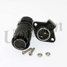 Load image into Gallery viewer, WP20 2 Pin Waterproof Electrical Wire Circular Connector Female Plug and Male Panel Mount Receptacles Socket AC DC Power Industrial Dustproof Jack