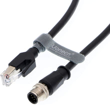 Load image into Gallery viewer, Uonecn M12 8 Pin A-Code Male to RJ45 Male Shielded Cable Assembly Waterproof High Flex Ethernet Power Cable for Cognex Industrial Camera 3 Meters
