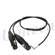 Load image into Gallery viewer, ARRI Alexa mini Camera cable Two XLR 3 pin Female Plug to 00 right angle 5 pin male Audio Input Cable