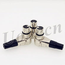 Load image into Gallery viewer, 3 pcs Right Angle 90 Degree XLR 4-pin Female Connector for ARRI Monitor DSLR Rig
