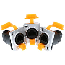 Load image into Gallery viewer, Shielded Industrial Dual Panel Mount IP65 RJ45 Right Angle Connector Waterproof Dustproof Socket Signal Transmission 3 PCS