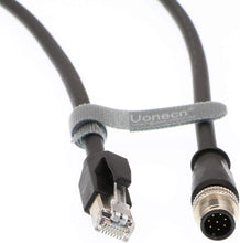 Load image into Gallery viewer, Uonecn M12 8 Pin A-Code Male to RJ45 Male Shielded Cable Assembly Waterproof High Flex Ethernet Power Cable for Cognex Industrial Camera 3 Meters