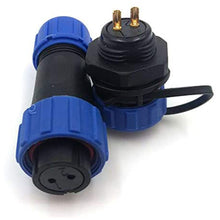Load image into Gallery viewer, 3 pcs SP13 IP68 Waterproof Connectors 2 Pin LED High Power 2 Pin Power Plug Connector Circular Kit Male Plug Female Socket