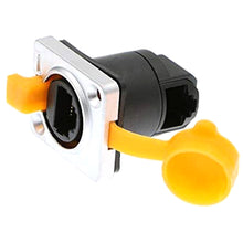 Load image into Gallery viewer, Shielded Industrial Dual Panel Mount IP65 RJ45 Right Angle Connector Waterproof Dustproof Socket Signal Transmission 3 PCS