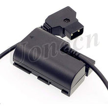 Load image into Gallery viewer, LP E6 Dummy Battery to Dtap male Spring Power Coiled Cable for SmallHD 501 502 702 Monitor and Canon 5D4 5DSR 5D2 5D3 6D 60D 7D 7D2 70D 80D