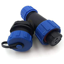 Load image into Gallery viewer, 3 pcs SP13 IP68 Waterproof Connectors 2 Pin LED High Power 2 Pin Power Plug Connector Circular Kit Male Plug Female Socket