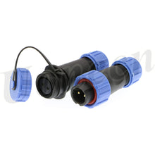 Load image into Gallery viewer, SP13 IP68 Waterproof 2 Pin LED High Power Connectors 2 Pin Power Plug Connector Circular Kit Male Plug Female Socket 5 Sets