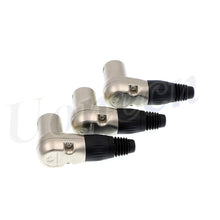 Load image into Gallery viewer, XLR 4 pin Male Connector for ARRI Monitor DSLR Rig 3 pcs Right Angle 90 Degree XLR 4 pin Male