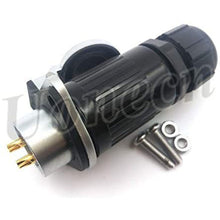 Load image into Gallery viewer, WP20 2 Pin Waterproof Electrical Wire Circular Connector Female Plug and Male Panel Mount Receptacles Socket AC DC Power Industrial Dustproof Jack