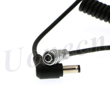 Load image into Gallery viewer, Power Cable for Blackmagic Pocket Cinema Camera 4K and Gold Mount V Mount Battery Coiled Cable BMPCC 4K Weipu 2 pin Female to Right Angle DC
