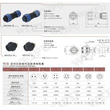 Load image into Gallery viewer, 3 pcs SP13 IP68 Waterproof Connectors 2 Pin LED High Power 2 Pin Power Plug Connector Circular Kit Male Plug Female Socket