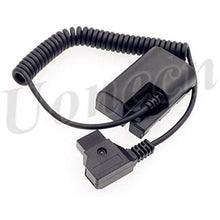 Load image into Gallery viewer, LP E6 Dummy Battery to Dtap male Spring Power Coiled Cable for SmallHD 501 502 702 Monitor and Canon 5D4 5DSR 5D2 5D3 6D 60D 7D 7D2 70D 80D