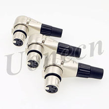 Load image into Gallery viewer, 3 pcs Right Angle 90 Degree XLR 4-pin Female Connector for ARRI Monitor DSLR Rig