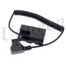 Load image into Gallery viewer, LP E6 Dummy Battery to Dtap male Spring Power Coiled Cable for SmallHD 501 502 702 Monitor and Canon 5D4 5DSR 5D2 5D3 6D 60D 7D 7D2 70D 80D