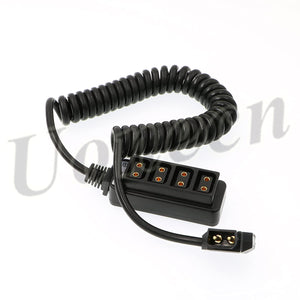 Photography Power Coiled cable D-tap B-type male to 4 Port D-Tap Female for Anton Bauer V-mount Battery