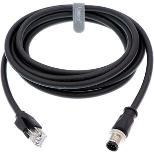 M12 8 Pin A-Code Male to RJ45 Male Shielded Cable Assembly Waterproof High Flex Ethernet Power Cable for Cognex Industrial Camera 3 Meters