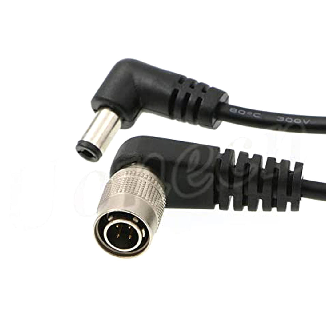 Right Angle Hirose 4 Pin Male to Right Angle DC Jack for Sony F5 Camera to SmallHD Monitor