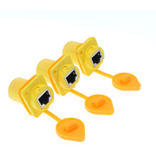 Load image into Gallery viewer, 3 PCS RJ45 Waterproof Dust Plug Connectors RJ45 Connector IP65 Mount Ethernet Panel Connector
