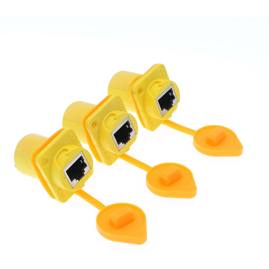 3 PCS RJ45 Waterproof Dust Plug Connectors RJ45 Connector IP65 Mount Ethernet Panel Connector