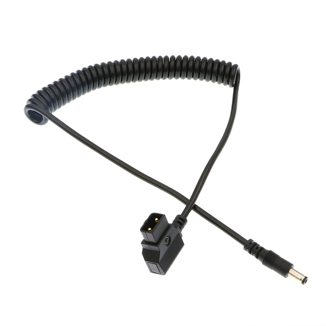 ARRI RED Camera D-tap to Straight DC 5.5 2.5mm Coiled Power Cable for DSLR Rig Power V-Mount Anton Battery