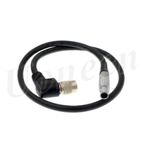 Load image into Gallery viewer, Right Angle 4 Pin Male Hirose to 2 Pin Male Power Cable for Teradek Bolt 500 Transmitter for Sony F5
