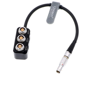 1 to 3 Power Supply Splitter Cable 2 Pin Male to 3 Mini 2 Pin Female for ARRI RED Camera Teradek