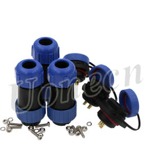 Load image into Gallery viewer, SP21 2Pin Waterproof Crimp Connector IP67 Outdoor Power Cable Plug Socket 30A 500V Panel Mount Electrical Heavy Plug 5pcs
