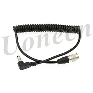 Sound Devices Spring Cable Right Angle DC to 4 Pin Hirose Male Power Cable for ZOOM F8 for 688 644 633 Blackmagic Cinema Camera 4K