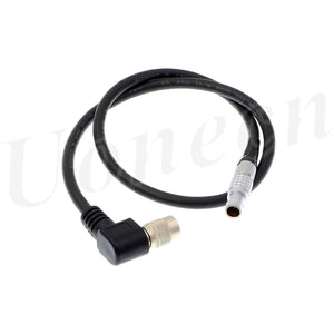 Right Angle 4 Pin Male Hirose to 2 Pin Male Power Cable for Teradek Bolt 500 Transmitter for Sony F5