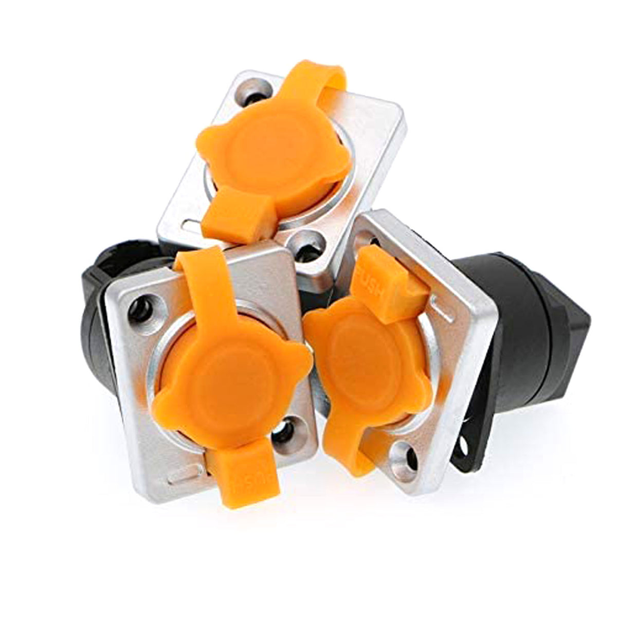 Shielded Industrial Dual Panel Mount IP65 RJ45 Right Angle Connector W ...