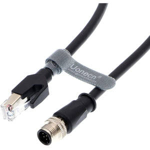 M12 8 Pin A-Code Male to RJ45 Male Shielded Cable Assembly Waterproof High Flex Ethernet Power Cable for Cognex Industrial Camera 3 Meters