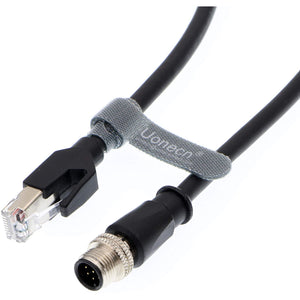 M12 8 Pin A-Code Male to RJ45 Male Shielded Cable Assembly Waterproof High Flex Ethernet Power Cable for Cognex Industrial Camera 3 Meters