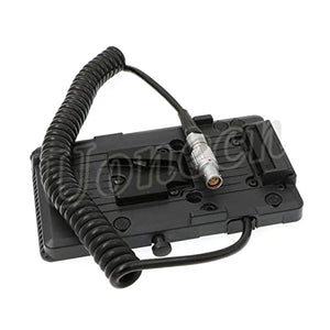 V-Mount Battery Plate Spiral 6 Pin Power Cord for Red Scarlet Epic Camera