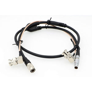 Power Cable for Teradek 55 Bond BMCC Camera 2 pin Male Right Angle BNC to Hirose 4 Pin Male Right Angle BNC Cable