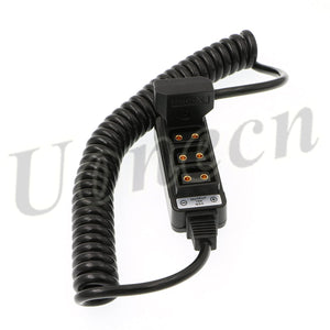 Photography Power Coiled cable D-tap B-type male to 4 Port D-Tap Female for Anton Bauer V-mount Battery