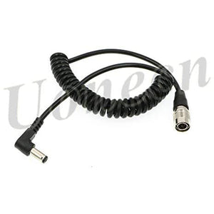 Sound Devices Spring Cable Right Angle DC to 4 Pin Hirose Male Power Cable for ZOOM F8 for 688 644 633 Blackmagic Cinema Camera 4K