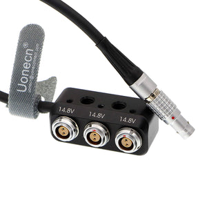 1 to 3 Power Supply Splitter Cable 2 Pin Male to 3 Mini 2 Pin Female for ARRI RED Camera Teradek