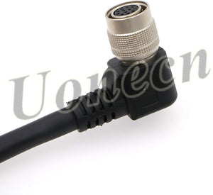 Uonecn Hirose 12 Pin Female Right Angle to Open End Power Cable for Hitachi Coaxial Cord for Sony Basler Cameras 39 inches
