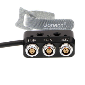 1 to 3 Power Supply Splitter Cable 2 Pin Male to 3 Mini 2 Pin Female for ARRI RED Camera Teradek