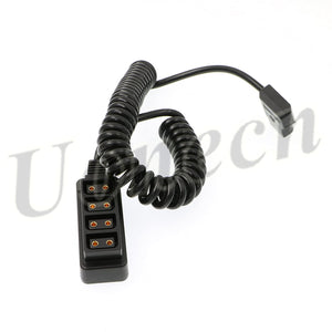 Photography Power Coiled cable D-tap B-type male to 4 Port D-Tap Female for Anton Bauer V-mount Battery