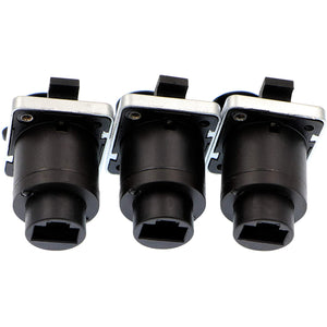 RJ45 Waterproof Connector Dust Plug 3 PCS RJ45 Connectors IP65 Mount Ethernet Panel Connector