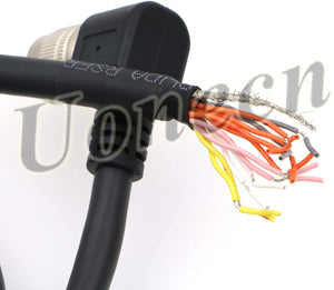 Uonecn Hirose 12 Pin Female Right Angle to Open End Power Cable for Hitachi Coaxial Cord for Sony Basler Cameras 39 inches