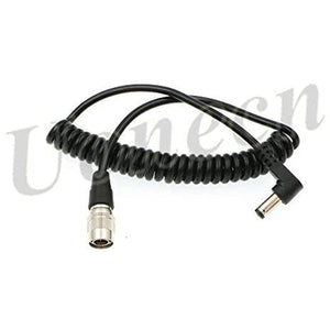 Sound Devices Spring Cable Right Angle DC to 4 Pin Hirose Male Power Cable for ZOOM F8 for 688 644 633 Blackmagic Cinema Camera 4K